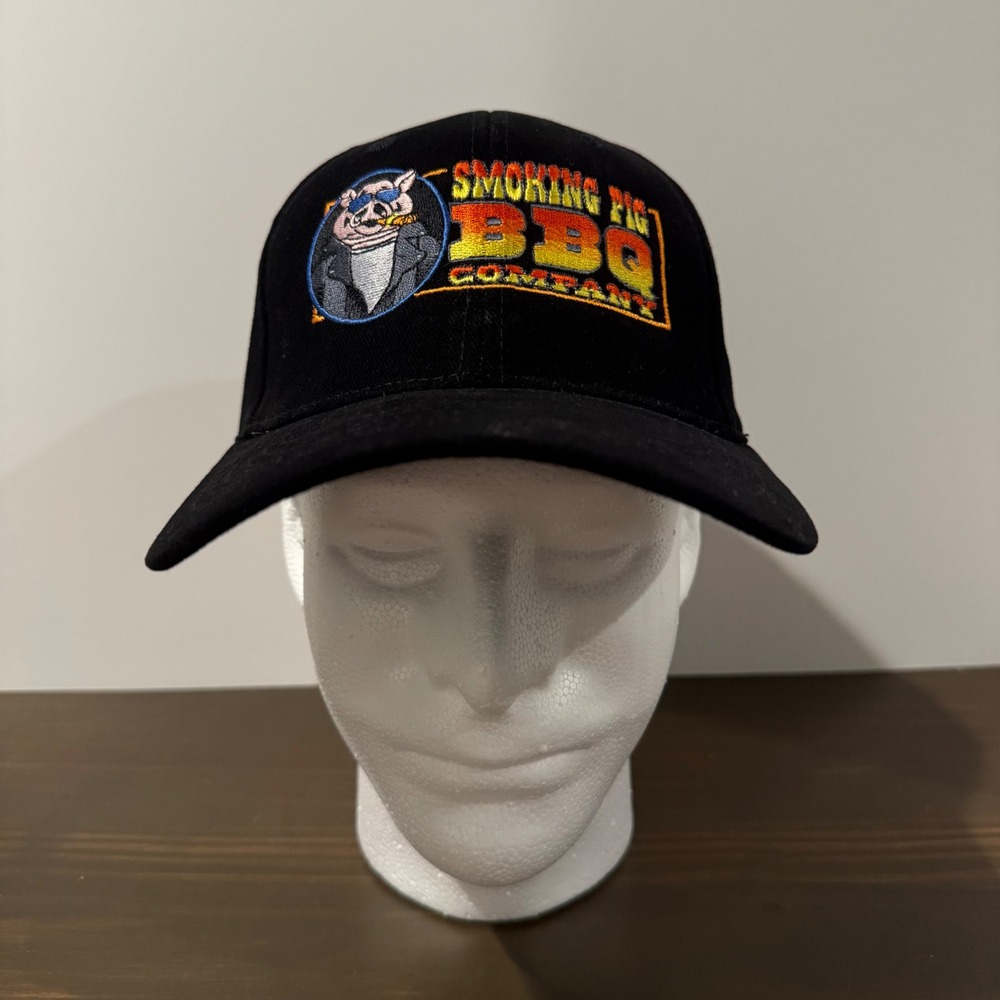 Sportsman Cap Smoking Pig BBQ Company Hat‎ Embroidered Strapback OSFM